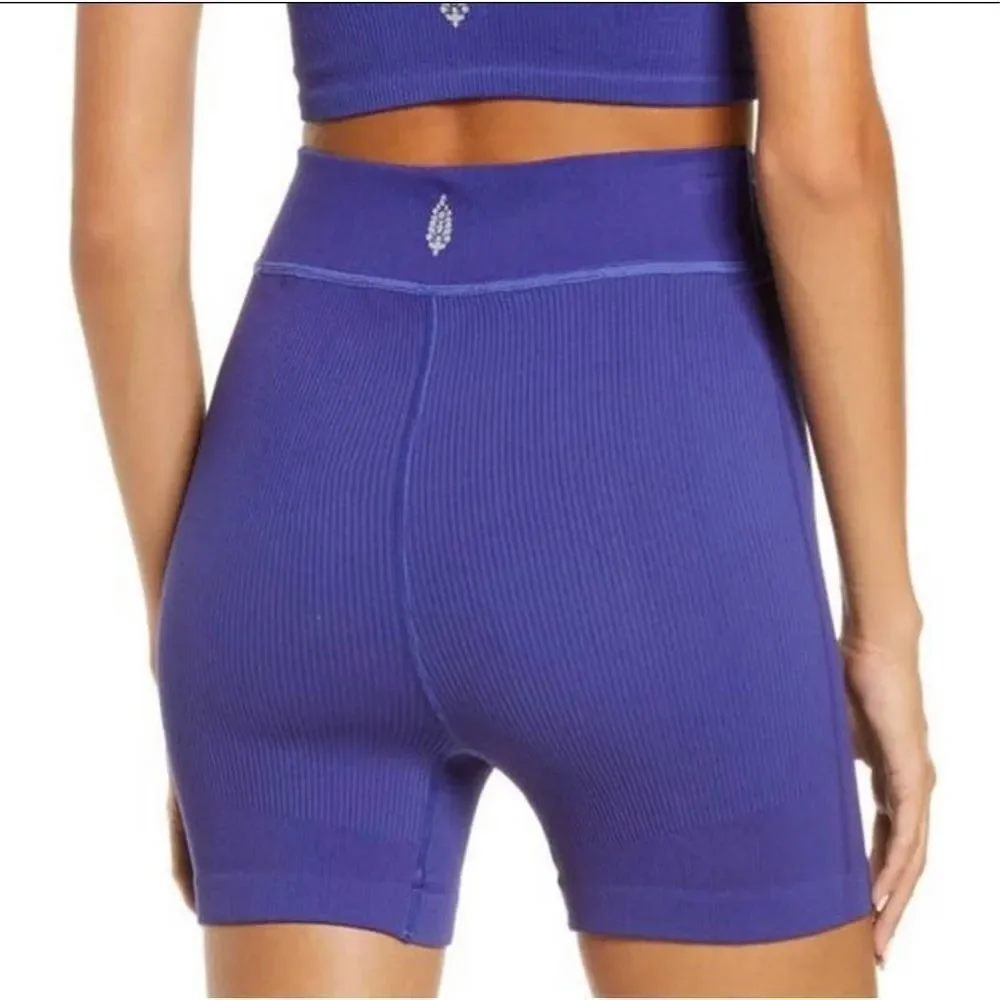 NWT Free People Movement Free Throw High Rise Biker Short Outerspace Blue